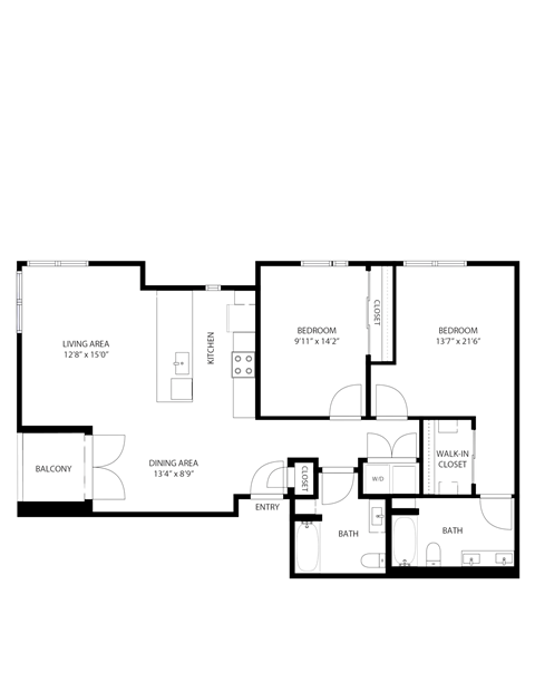 A black and white image of a house floor plan.